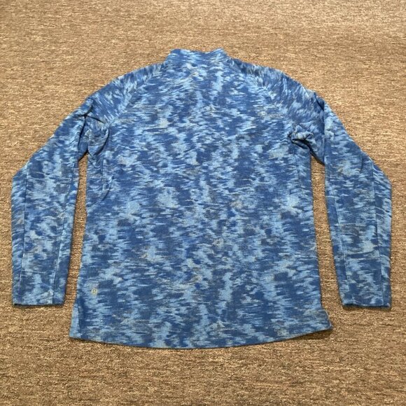 Lululemon Surge Warm Mens Blue L Large Jacquard Camo 1/4 Zip Pullover Running - Picture 2 of 7